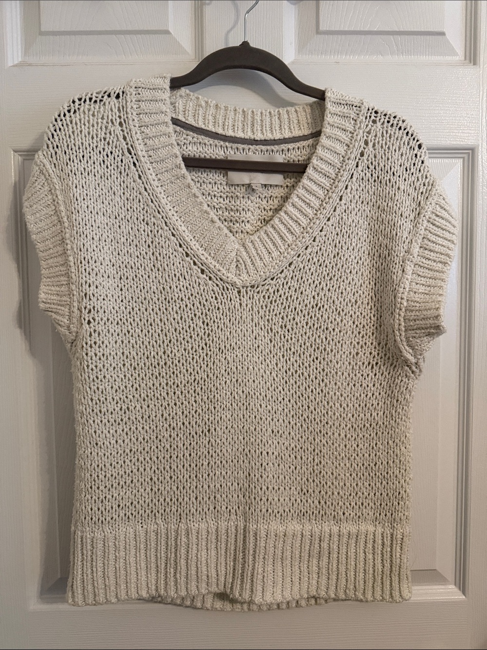 Brochu Walker The Anais Vee V-Neck Short Sleeve Sweater 100% organic cotton Sm